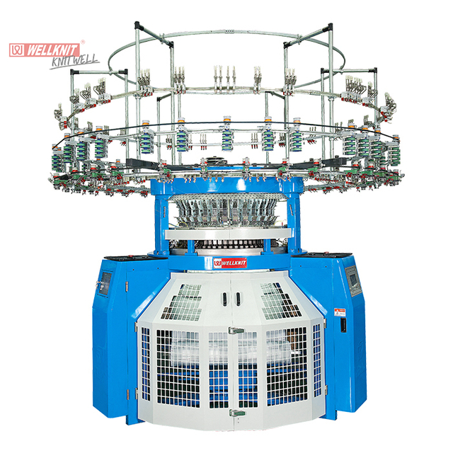 Одноместная махровая вертикальная разметочная машина 3-позиционная жаккардовая кругловязальная машина